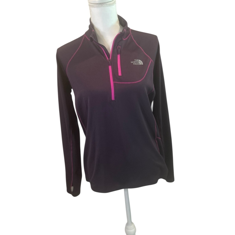 North Face Large Women’s Quarter Zip Pullover Purple Pink Athletic Top